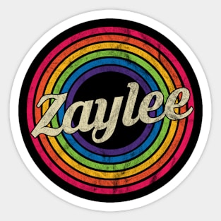 Zaylee - Retro Rainbow Faded-Style Sticker